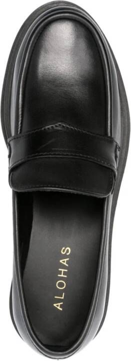 ALOHAS Obsidian leather loafers Black