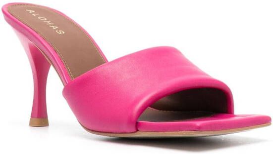 ALOHAS Puffy open-toe leather mules Pink