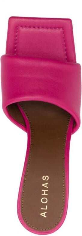 ALOHAS Puffy open-toe leather mules Pink