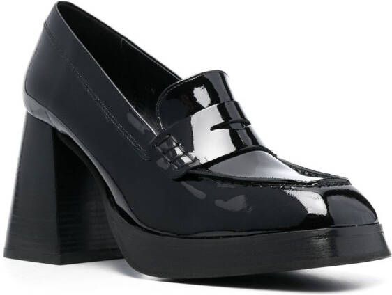 ALOHAS Take Off 90mm patent-leather loafers Black