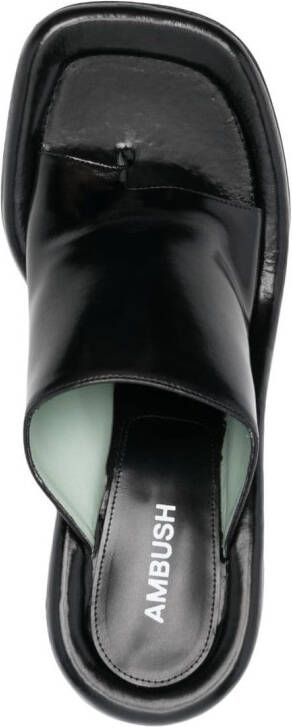 AMBUSH 95mm patent leather cushion mules Black