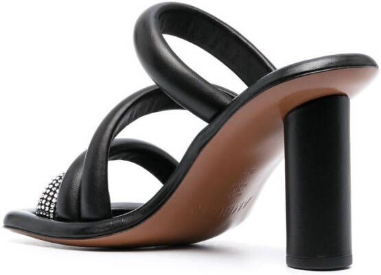 AMBUSH crystal-embellished leather sandals Black