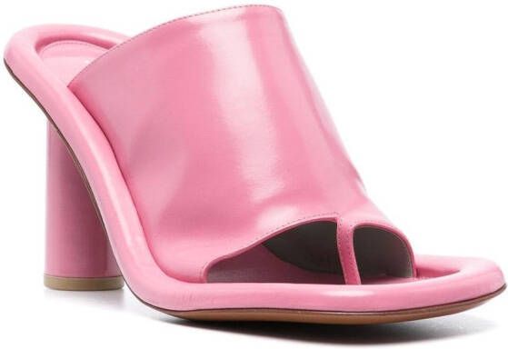 AMBUSH Cushion square-toe leather mules Pink