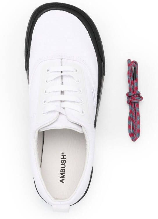AMBUSH lace-up flatform sneakers White