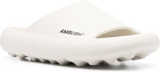 AMBUSH logo-print chunky slides White
