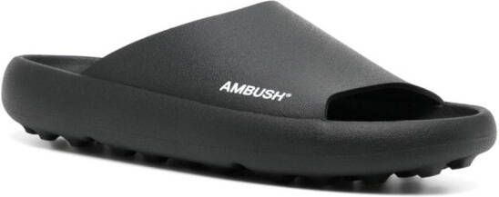 AMBUSH logo-print ridged-sole slides Black