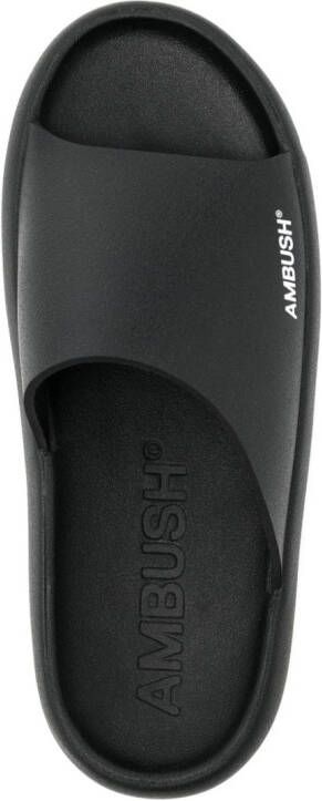 AMBUSH logo-print ridged-sole slides Black