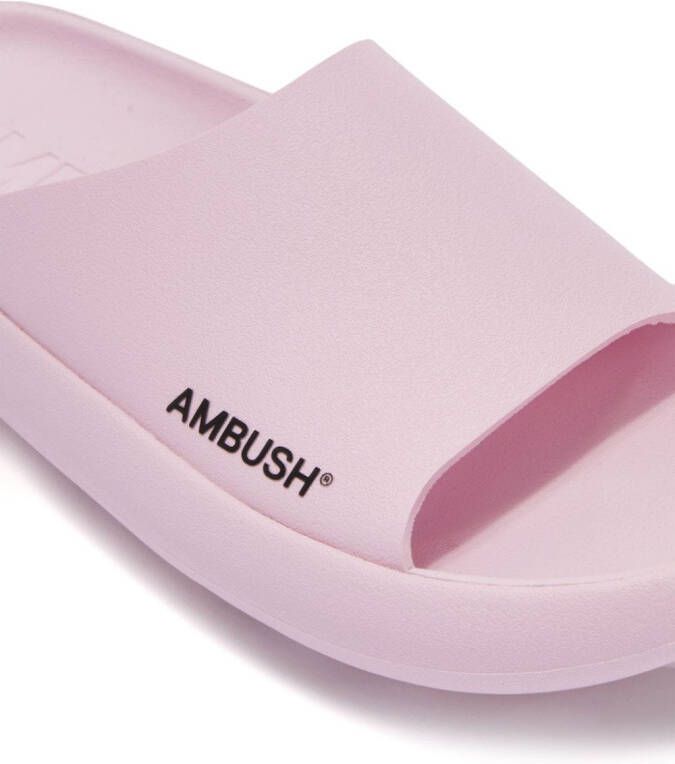 AMBUSH logo-print slide sandals Pink