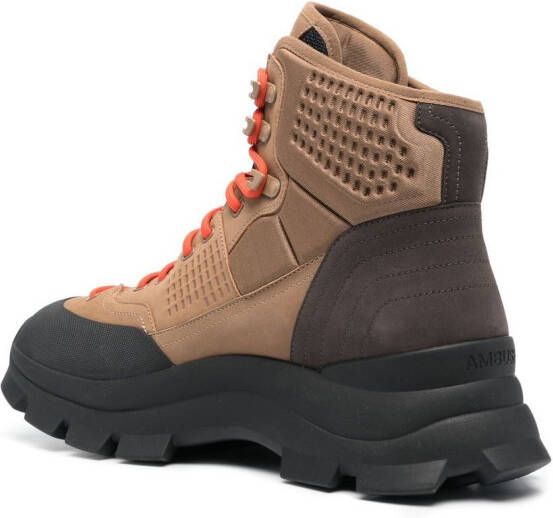 AMBUSH lug-sole hiking boots Brown