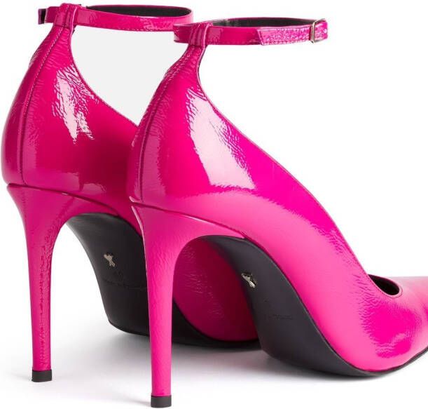 AMI Paris 90mm ankle-buckle heeled pumps Pink