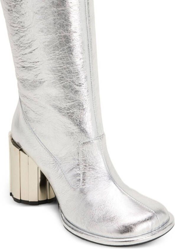 AMI Paris Anatomical-toe buckled boots Silver