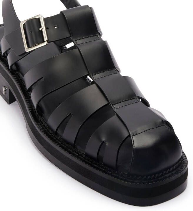 AMI Paris caged leather sandals Black