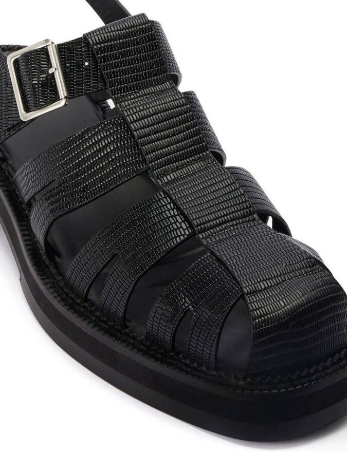 AMI Paris caged leather sandals Black