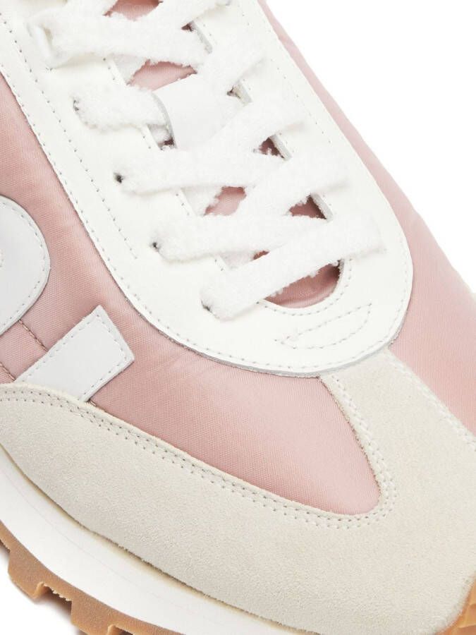 AMI Paris logo-patch panelled sneakers Pink