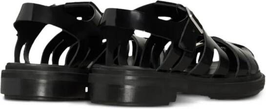 AMI Paris patent-leather caged sandals Black