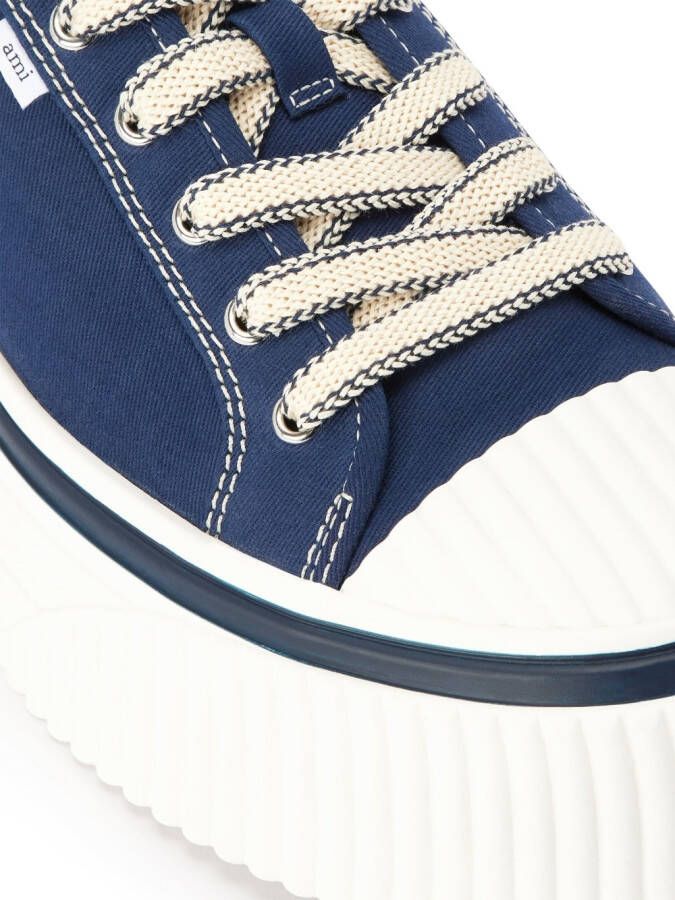 AMI Paris platform lace-up low-top sneakers Blue