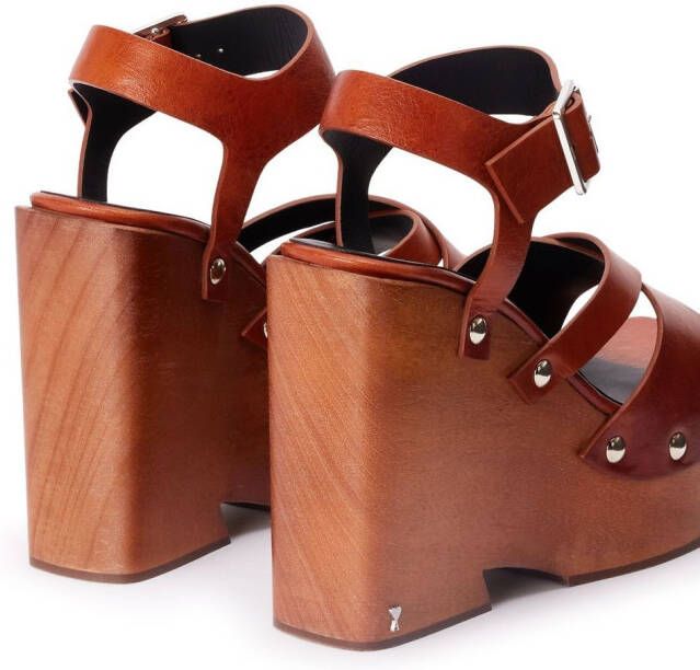 AMI Paris platform wedge sandals Brown