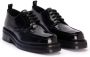 AMI Paris square-toe brushed leather derby shoes Black - Thumbnail 3