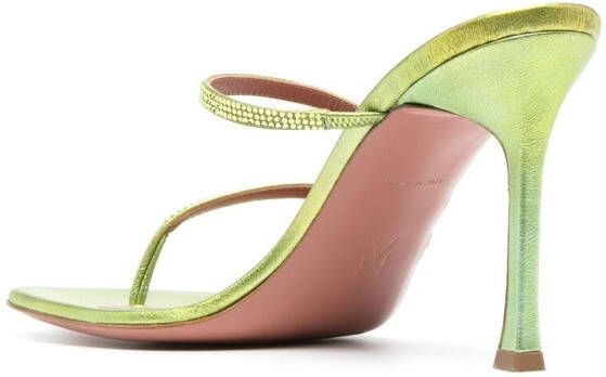 Amina Muaddi 105mm crystal-embellished sandals Green