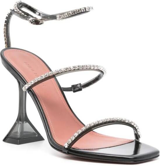 Amina Muaddi 95mm Gilda Glass sandals Black