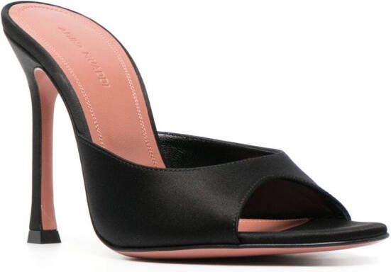 Amina Muaddi Alexa 105mm satin mules Black