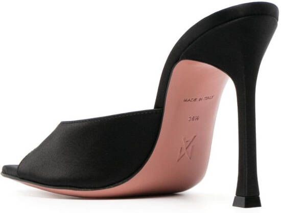 Amina Muaddi Alexa 105mm satin mules Black