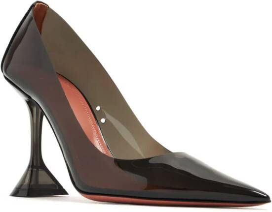 Amina Muaddi Ami Glass 95mm sculpted-heel pumps Black