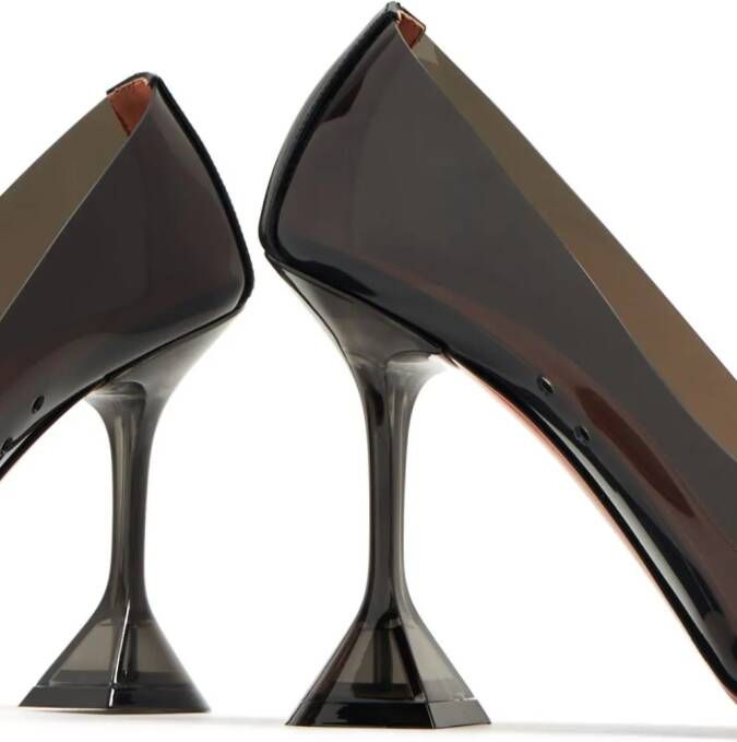 Amina Muaddi Ami Glass 95mm sculpted-heel pumps Black