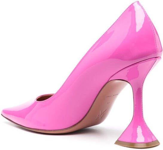 Amina Muaddi Ami patent leather pumps Pink