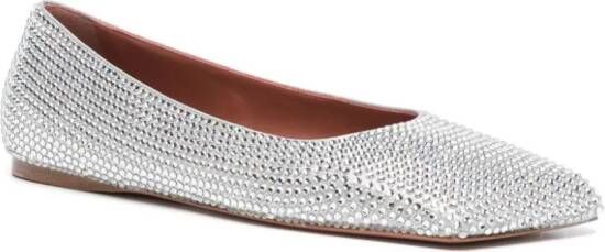 Amina Muaddi Ane crystal-embellished ballerina shoes Silver