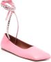 Amina Muaddi Ane leather ballerina shoes Pink - Thumbnail 2
