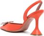 Amina Muaddi Begum 95mm leather pumps Orange - Thumbnail 3