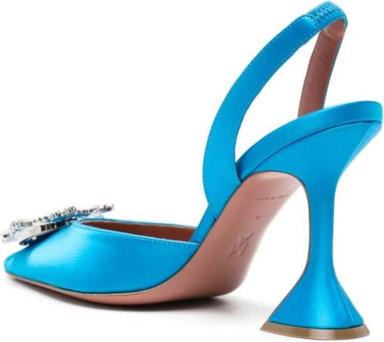 Amina Muaddi Begum 95mm satin pumps Blue