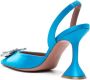 Amina Muaddi Begum 95mm satin pumps Blue - Thumbnail 3