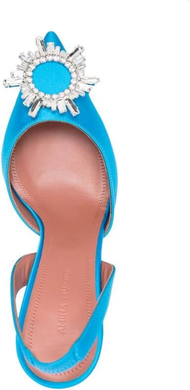 Amina Muaddi Begum 95mm satin pumps Blue