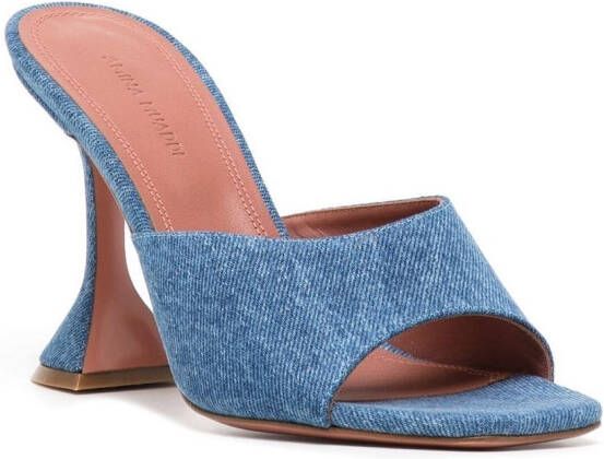 Amina Muaddi calf-leather square-toe mules Blue