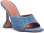 Amina Muaddi calf-leather square-toe mules Blue - Thumbnail 2