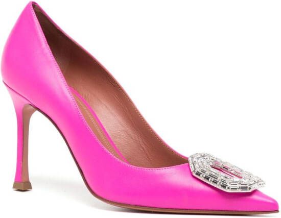 Amina Muaddi Camelia 100mm crystal-embellished pumps Pink