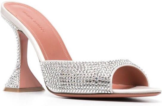 Amina Muaddi 105mm Caroline crystal-embellished sandals Silver