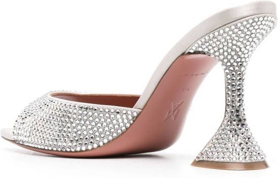 Amina Muaddi 105mm Caroline crystal-embellished sandals Silver