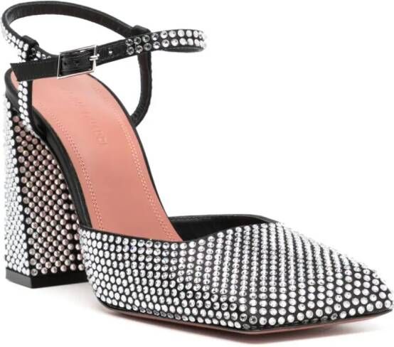 Amina Muaddi Charlotte 95mm crystal-embellished sandals Silver