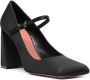 Amina Muaddi Charlotte 95mm satin pumps Black - Thumbnail 1