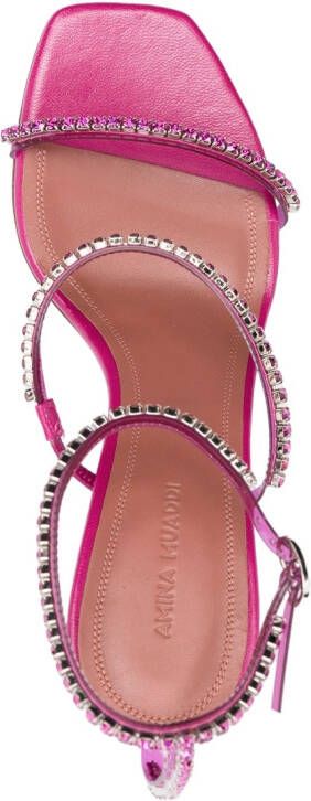 Amina Muaddi crystal-embellished open-toe sandals Pink