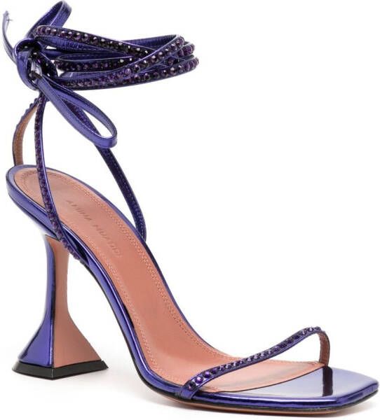 Amina Muaddi Crystal Vita 95mm sandals Purple