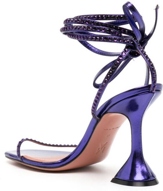 Amina Muaddi Crystal Vita 95mm sandals Purple