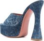 Amina Muaddi Dalida 140mm denim sandals Blue - Thumbnail 3