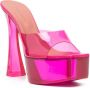 Amina Muaddi Dalida Glass 135mm platform sandals Pink - Thumbnail 2