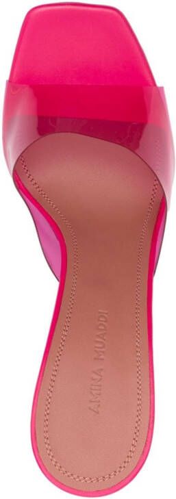 Amina Muaddi Dalida Glass 135mm platform sandals Pink