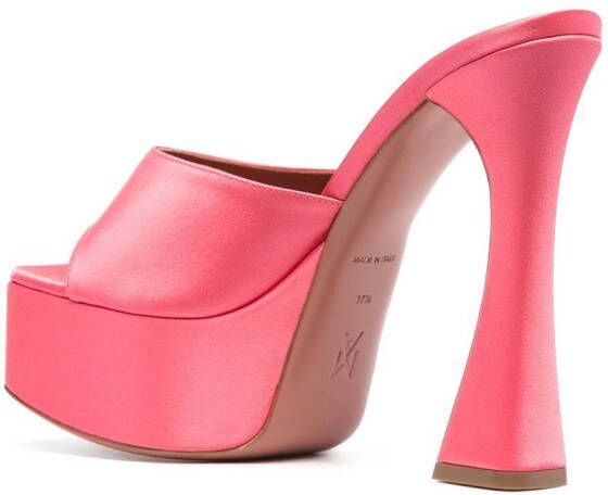 Amina Muaddi 140mm Dalida platform mules Pink