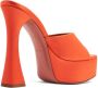 Amina Muaddi Dalida Satin 140mm platform sandals Orange - Thumbnail 3